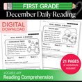 Load image into Gallery viewer, Printable First Grade December Daily Reading