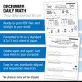 Load image into Gallery viewer, Printable Second Grade December Daily Math