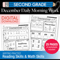 Load image into Gallery viewer, Printable Second Grade December Daily Morning Work