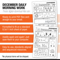 Load image into Gallery viewer, Printable Kindergarten December Daily Morning Work