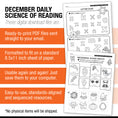 Load image into Gallery viewer, Printable Kindergarten December Daily Science of Reading