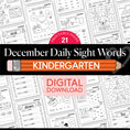 Load image into Gallery viewer, Printable Kindergarten December Daily Sight Words