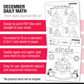 Load image into Gallery viewer, Printable Preschool December Daily Math