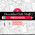 Load image into Gallery viewer, Printable Preschool December Daily Math