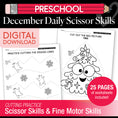 Load image into Gallery viewer, Printable Preschool December Daily Scissor Skills