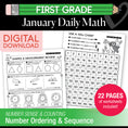 Load image into Gallery viewer, Printable First Grade January Daily Math