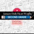 Load image into Gallery viewer, Printable Second Grade January Daily Heart Words