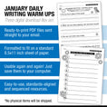Load image into Gallery viewer, Printable Second Grade January Daily Writing