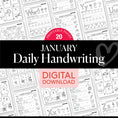 Load image into Gallery viewer, Printable January Daily Handwriting Worksheets