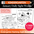 Load image into Gallery viewer, Printable Kindergarten January Daily Sight Words