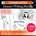 Load image into Gallery viewer, Printable Kindergarten January Writing Bundle