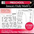 Load image into Gallery viewer, Printable Preschool January Daily Math