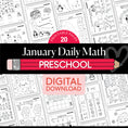 Load image into Gallery viewer, Printable Preschool January Daily Math
