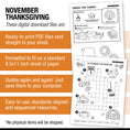Load image into Gallery viewer, Printable November First and Second Grade Thanksgiving Party Pack
