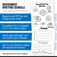 Load image into Gallery viewer, Printable Second Grade November Writing Bundle