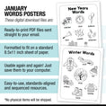 Load image into Gallery viewer, Printable January Words Posters