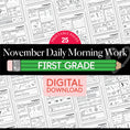 Load image into Gallery viewer, Printable First Grade November Daily Morning Work