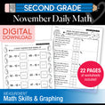 Load image into Gallery viewer, Printable Second Grade November Daily Math