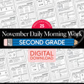 Load image into Gallery viewer, Printable Second Grade November Daily Morning Work