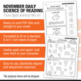 Load image into Gallery viewer, Printable Kindergarten November Daily Science of Reading