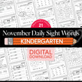 Load image into Gallery viewer, Printable Kindergarten November Daily Sight Words