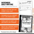 Load image into Gallery viewer, Printable Kindergarten November Daily Writing