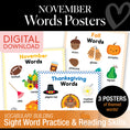Load image into Gallery viewer, Printable November Words Posters