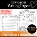 Load image into Gallery viewer, Printable November Writing Pages