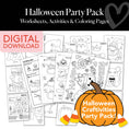 Load image into Gallery viewer, Printable Halloween Worksheets, Activities and Coloring Pages | Halloween Party Pack