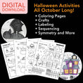 Load image into Gallery viewer, Printable Halloween Worksheets, Activities and Coloring Pages | Halloween Party Pack