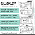 Load image into Gallery viewer, First Grade September Daily Morning Work