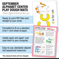Load image into Gallery viewer, Preschool September Daily Alphabet Play Dough Mats