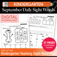 Load image into Gallery viewer, Kindergarten September Daily Sight Words