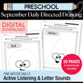 Load image into Gallery viewer, Preschool September Directed Drawing Worksheets