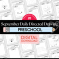 Load image into Gallery viewer, Preschool September Directed Drawing Worksheets