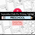 Load image into Gallery viewer, Preschool September Pre-Writing Tracing Worksheets