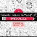 Load image into Gallery viewer, Printable Preschool September Letter of the Week (A-D)