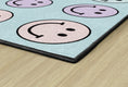 Load image into Gallery viewer, Pastel Rainbow Smileys Sit Spot Rug Seating Classroom Rug by Schoolgirl Stye