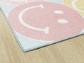 Load image into Gallery viewer, Pastel Rainbow Smileys Classroom Rug by Schoolgirl Style