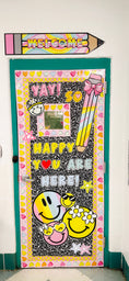 Load image into Gallery viewer, So Happy You Are Here Rainbow Pastel Classroom Door Decor | Emotional Rollercoaster