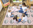 Load image into Gallery viewer, Pink Checkerboard Disco Ball Sit Spots Classroom Rug by Schoolgirl Style