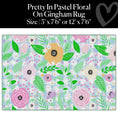 Load image into Gallery viewer, Pretty in Pastel Floral on Gingham Classroom Rug by Schoolgirl Style