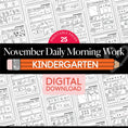 Load image into Gallery viewer, Printable Kindergarten November Daily Morning Work