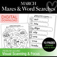Load image into Gallery viewer, Printable March Mazes and Word Searches