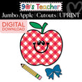 Load image into Gallery viewer, Printable Retro Apple Jumbo Cutout | 90s Teacher