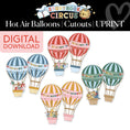 Load image into Gallery viewer, Printable Vintage Hot Air Balloons Cutouts | Storybook Circus