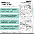 Load image into Gallery viewer, Printable First Grade May Daily Sight Words