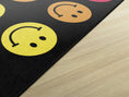 Load image into Gallery viewer, Rainbow Smileys on Black Sit Spots Classroom Rug by Schoolgirl Style
