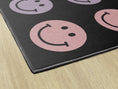 Load image into Gallery viewer, Rainbow Smileys on Black Sit Spots Classroom Rug by Schoolgirl Style