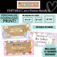 Load image into Gallery viewer, Personalized Editable Canva Kraft Style Banner Bundle 6